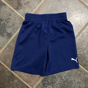 Boys Navy Blue Puma Athletic Shorts. Size 6